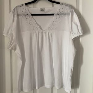 J.Crew Eyelet Trim Top
